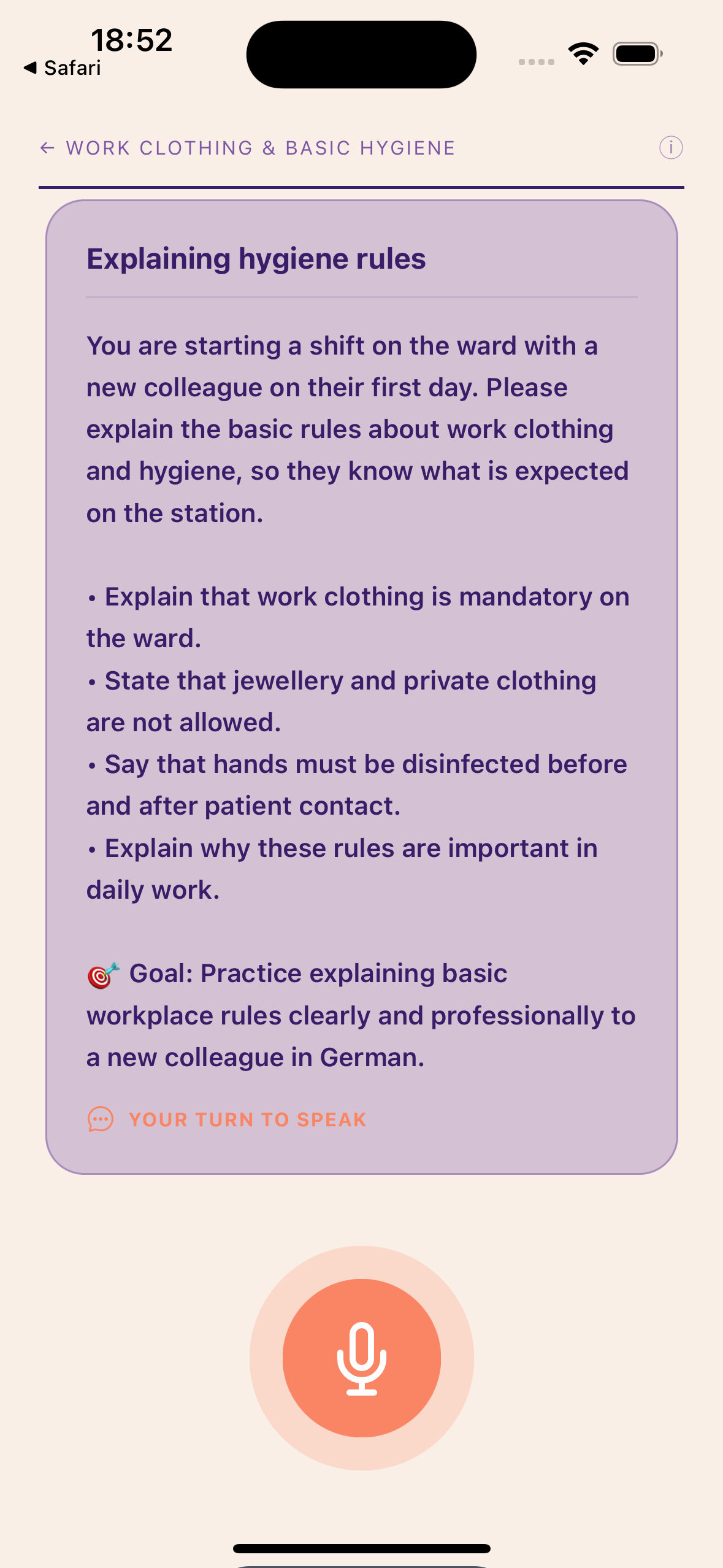 Anfangen zu sprechen